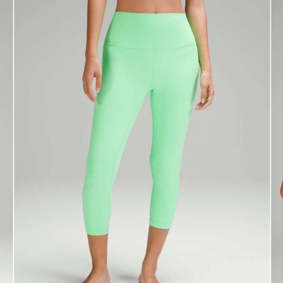 Lululemon Align High-Rise Crop 23" in Pistachio Lime Green Double Lined - Size 4 - Picture 4 of 10